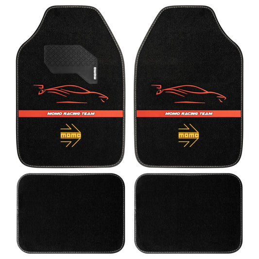 CAR MAT RACING BLACK-RED RHD-4p