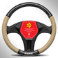 STEERING WHEEL COVER LUXURY WOOD MED