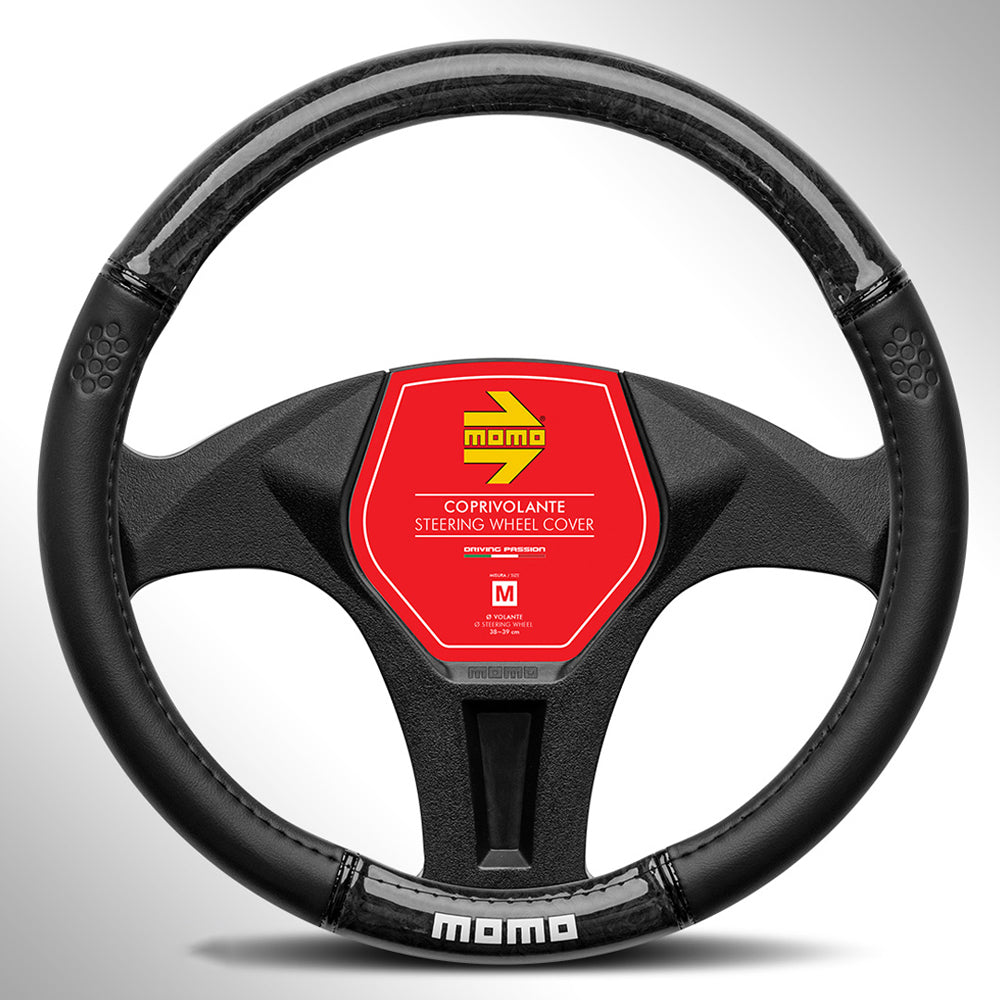 STEERING WHEEL COVER LUXURY WOOD MED