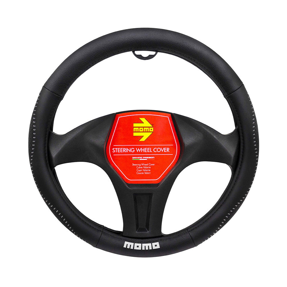 STEERING WHEEL COVER 018 STREET BLACK PU