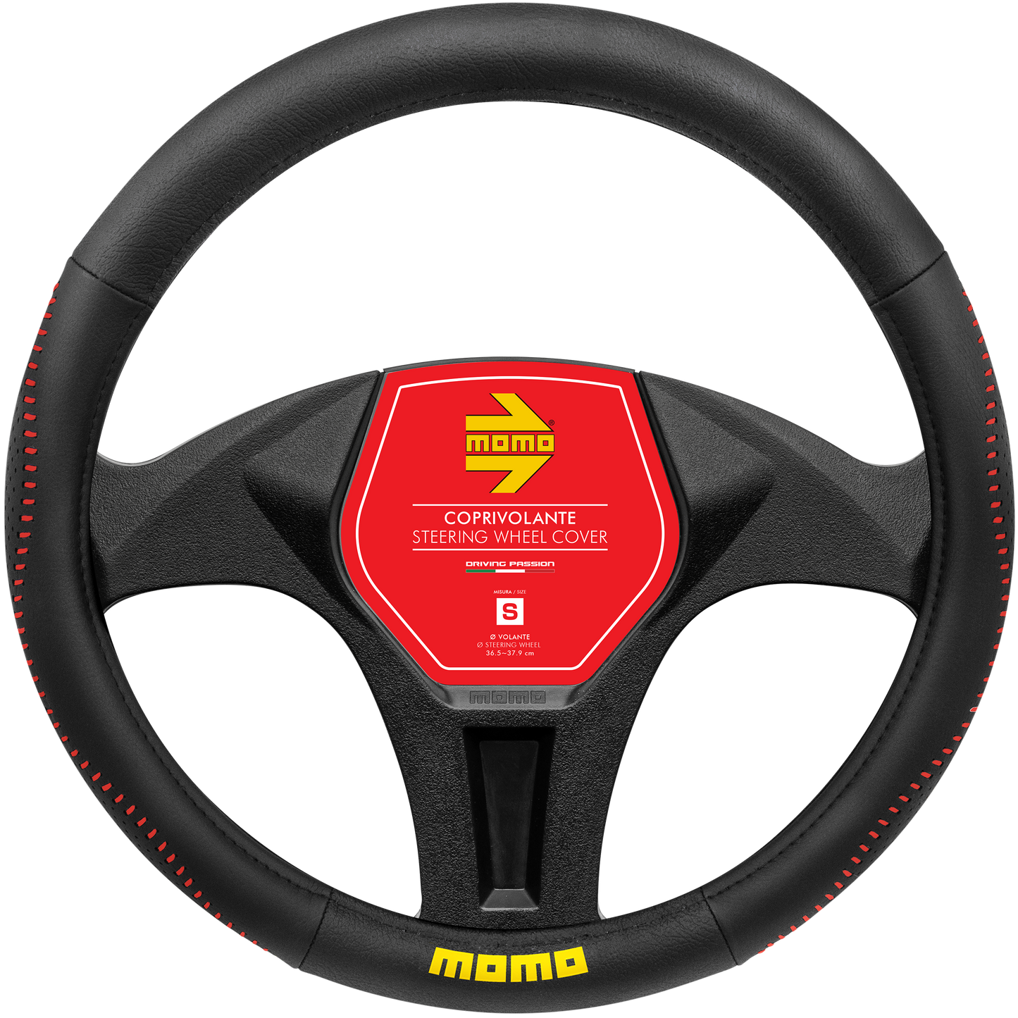 STEERING WHEEL COVER 018 STREET BLACK PU