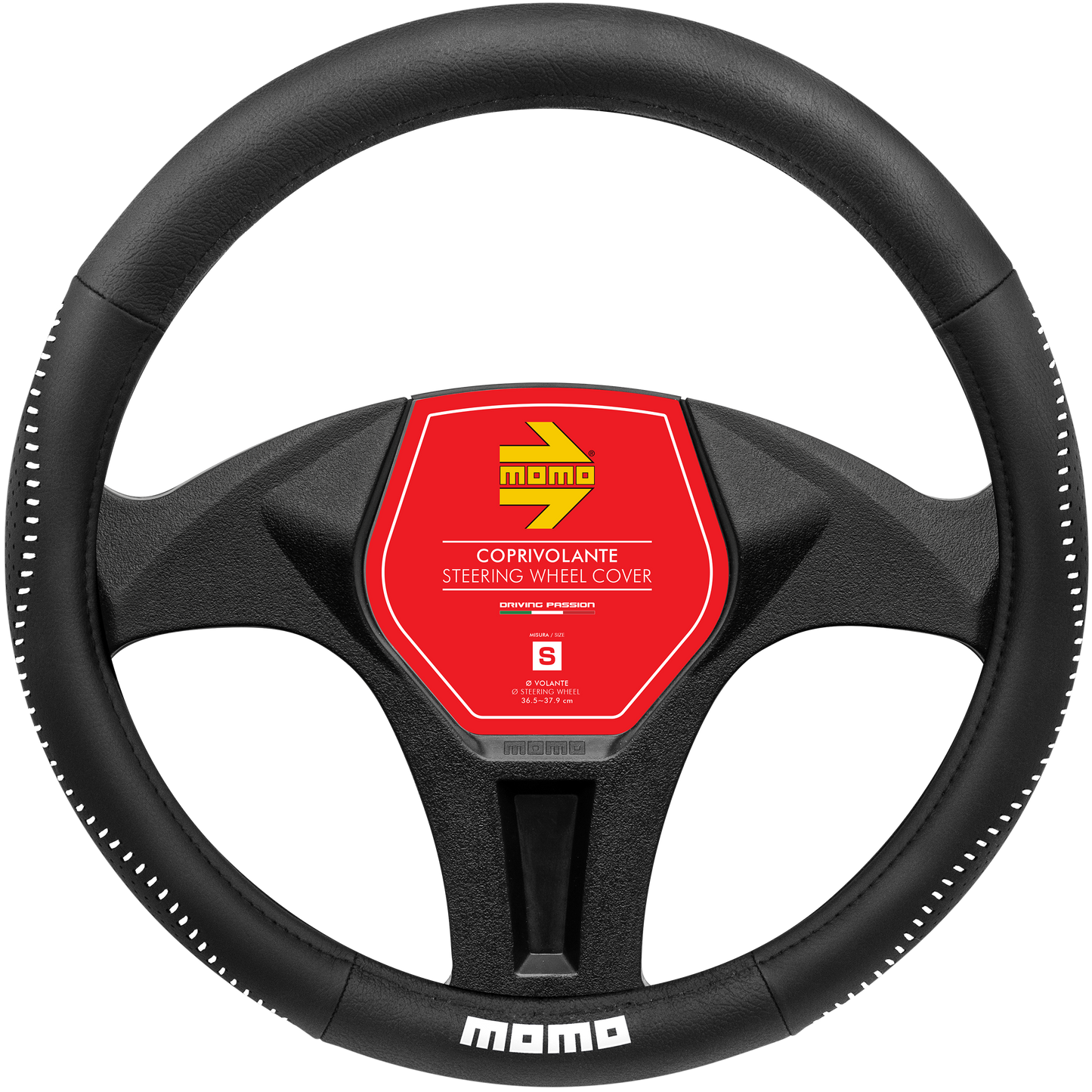 STEERING WHEEL COVER 018 STREET BLACK PU