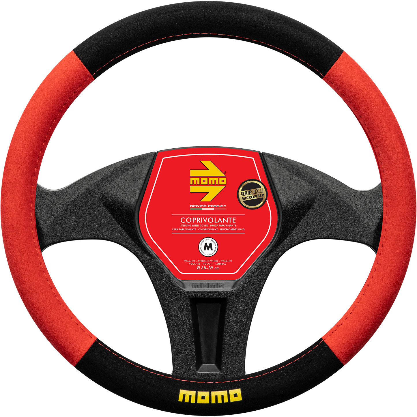 STEERING WHEEL COVER EASY MICROF. BLACK-RED STC_M