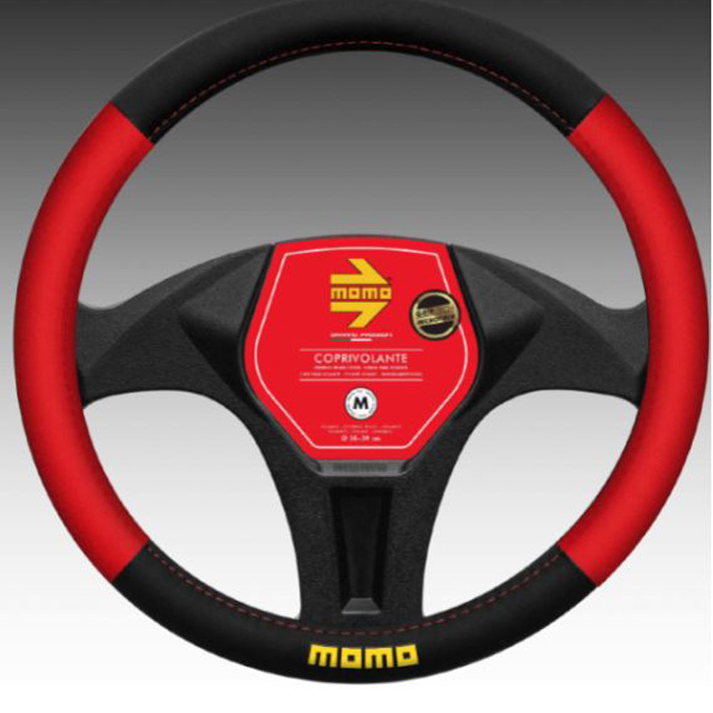 STEERING WHEEL COVER EASY MICROF. RED-BLACK_M