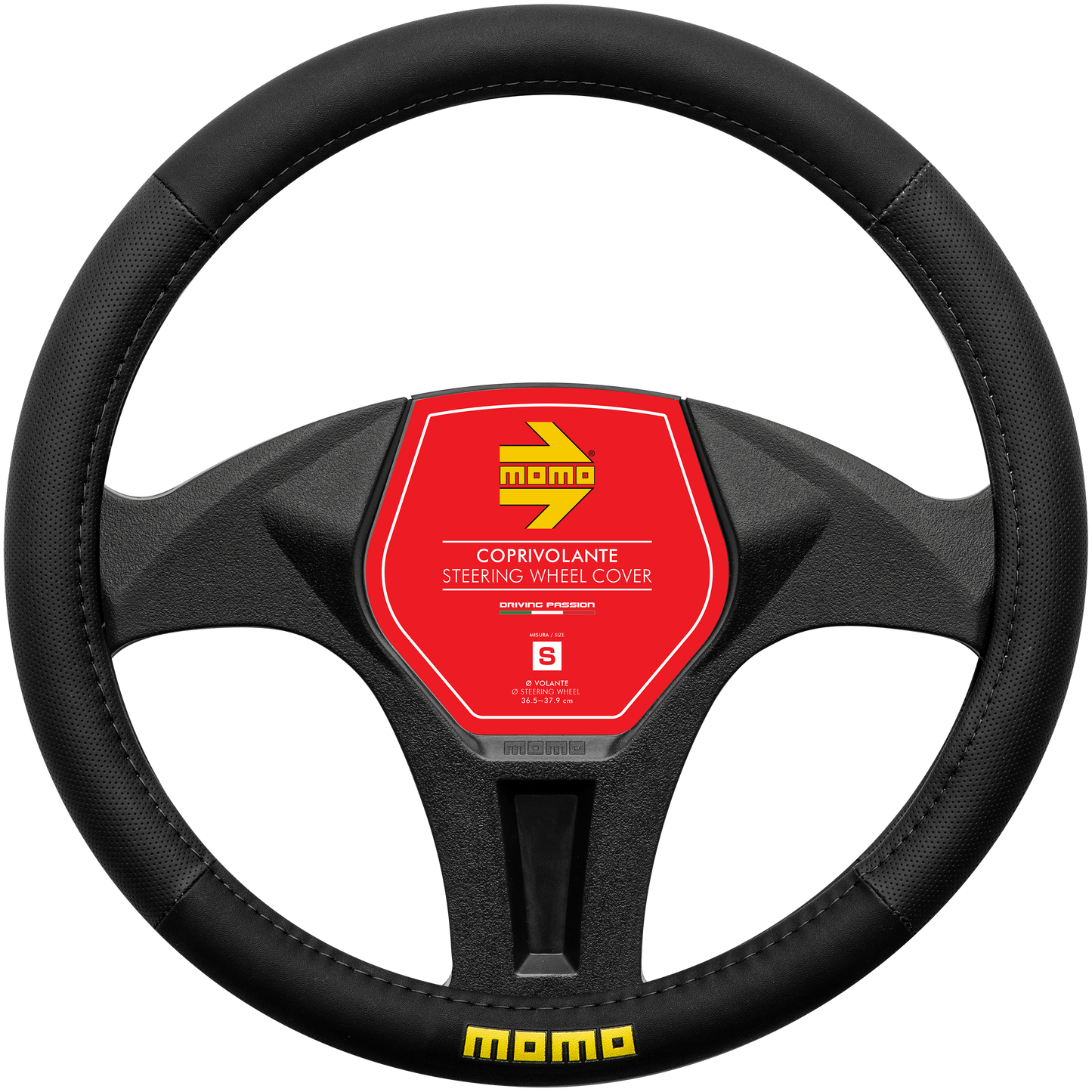 STEERING WHEEL COVER EASY BLACK-BLACK PU