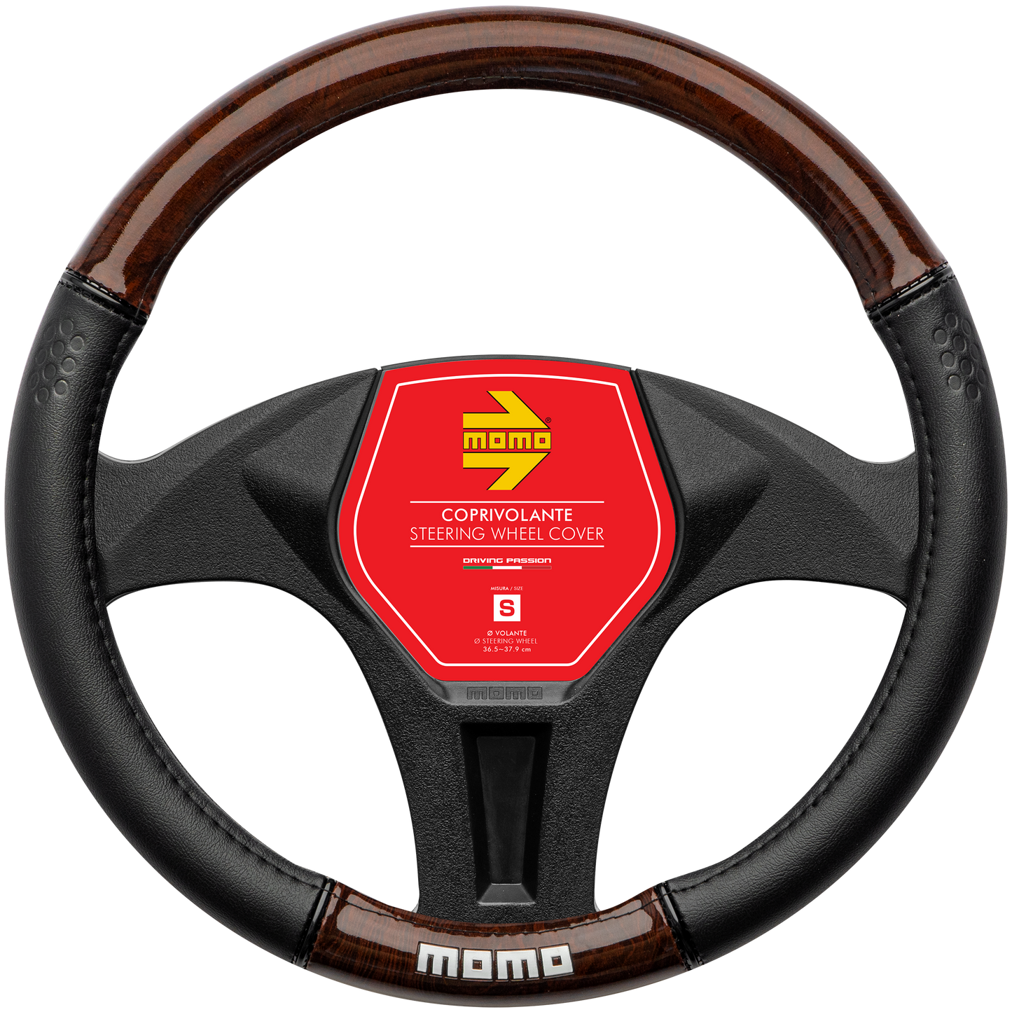 STEERING WHEEL COVER LUXURY WOOD PU