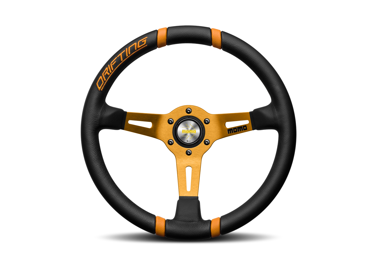 STEERING WHEEL DRIFTING 350MM BLACK-ORANGE