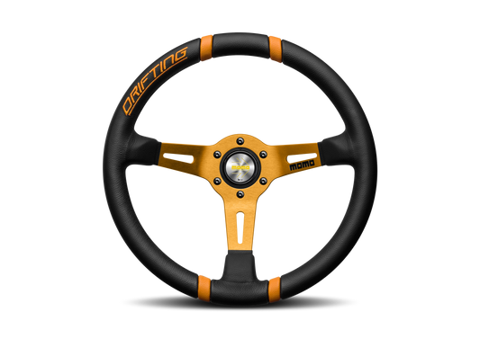 STEERING WHEEL DRIFTING 350MM BLACK-ORANGE