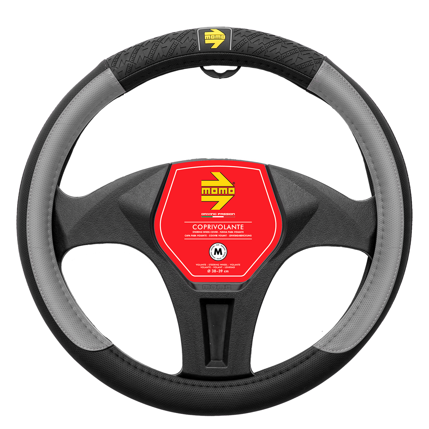 STEERING WHEEL COVER V.I.P. BLACK PU MED