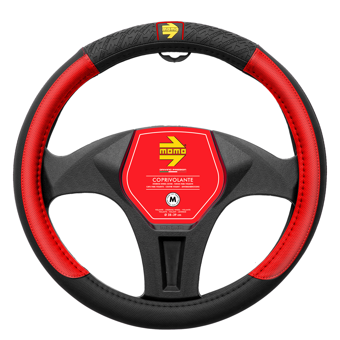 STEERING WHEEL COVER V.I.P. BLACK PU MED